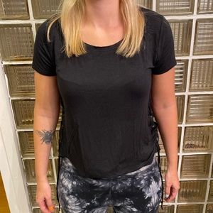 Super Soft Black Side Tie Tunic Tee w/ Grommets